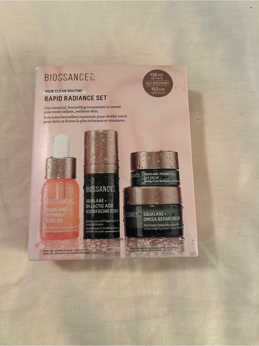 NIB Biossance Rapid Radiance Set